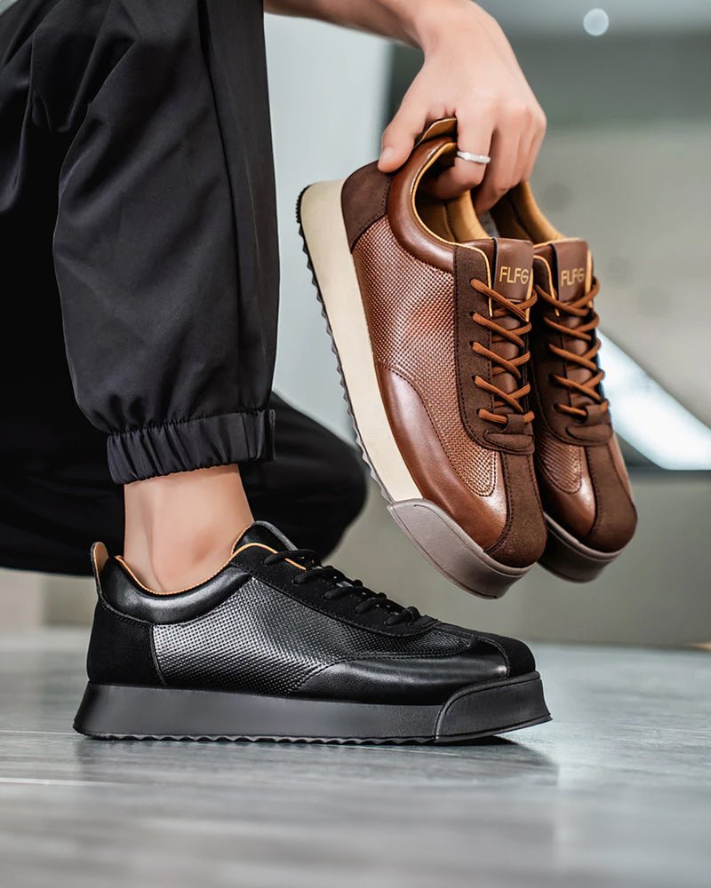 Zapatillas de piel con paneles Zanello - LOVRA DESIGN