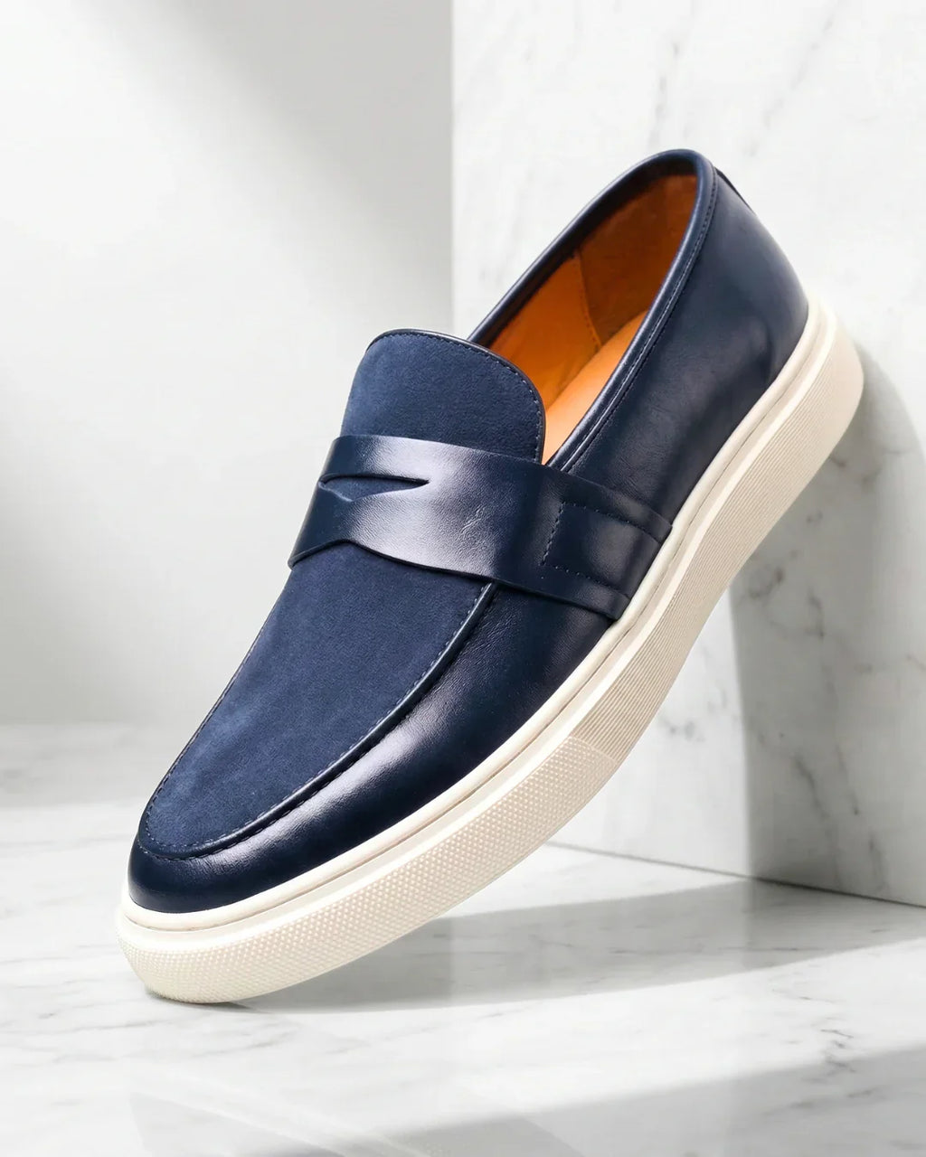 Mocasín AUGUSTO Piel y Ante Estilo Náutico