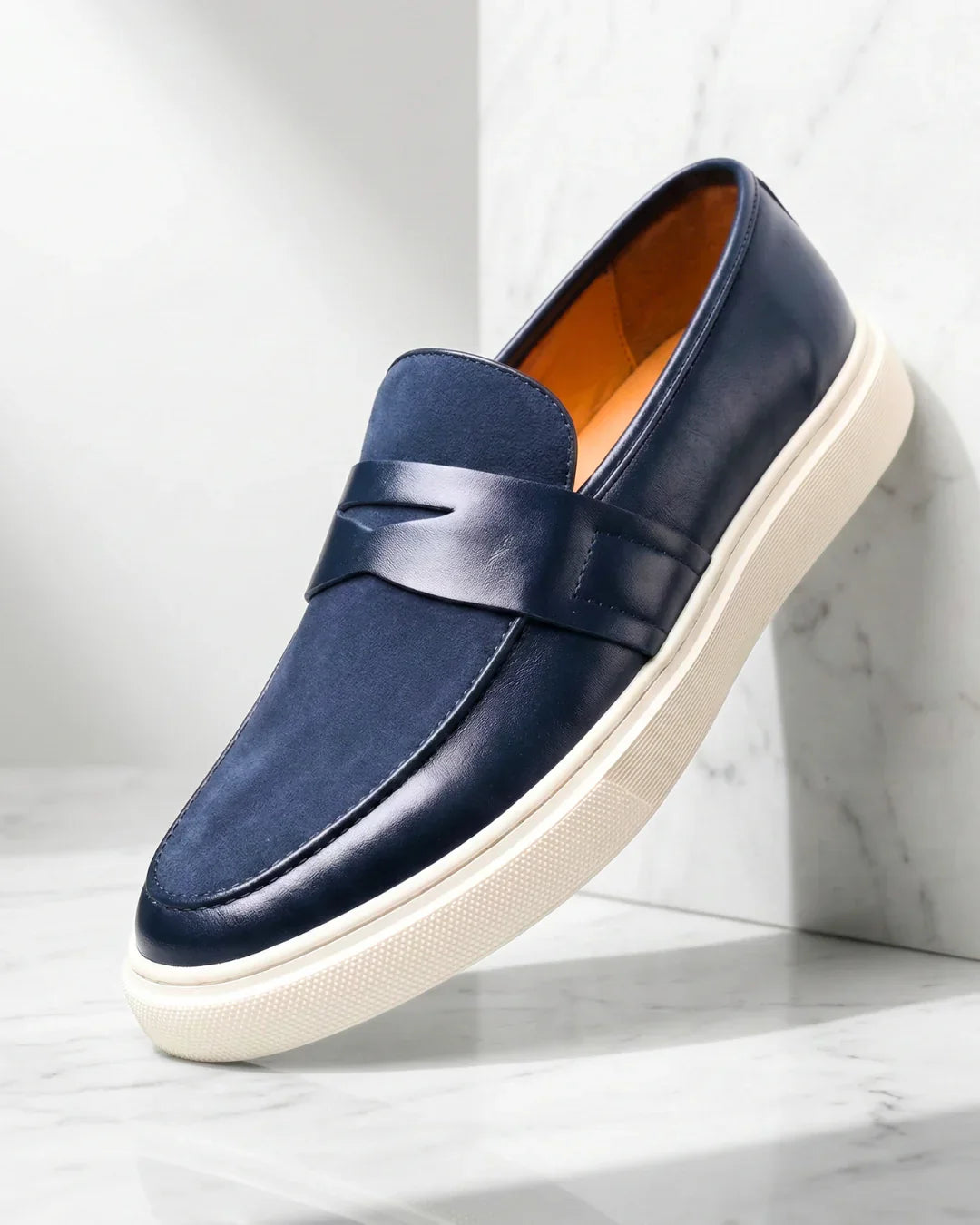 Mocasín AUGUSTO Piel y Ante Estilo Náutico