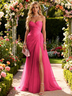 Ariadna | Long Party Dress with Draping and Side Slit