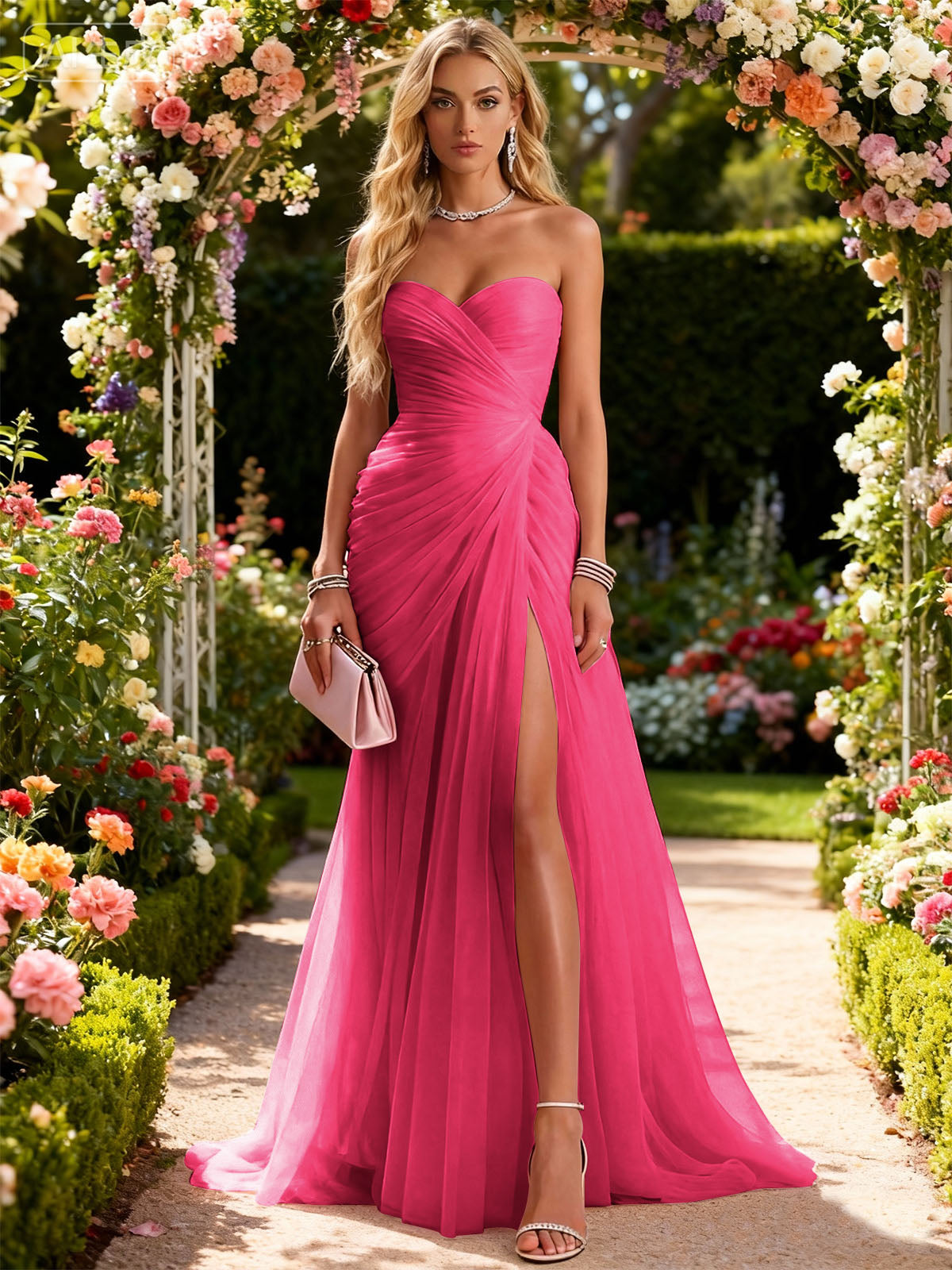 Ariadna | Long Party Dress with Draping and Side Slit