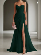Ariadna | Long Party Dress with Draping and Side Slit