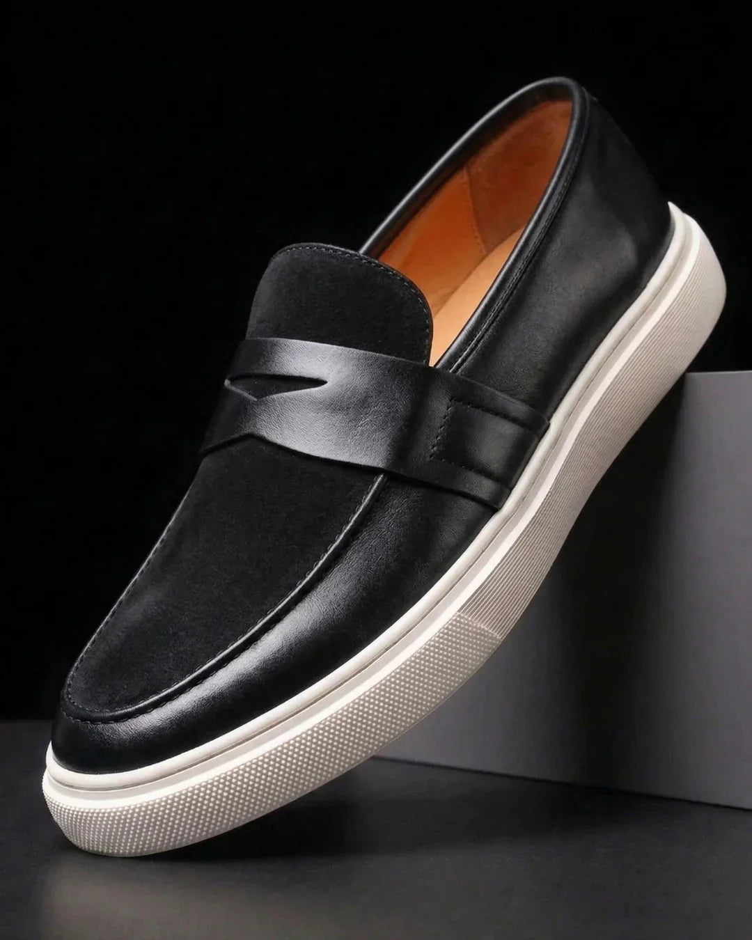 Mocasín AUGUSTO Piel y Ante Estilo Náutico