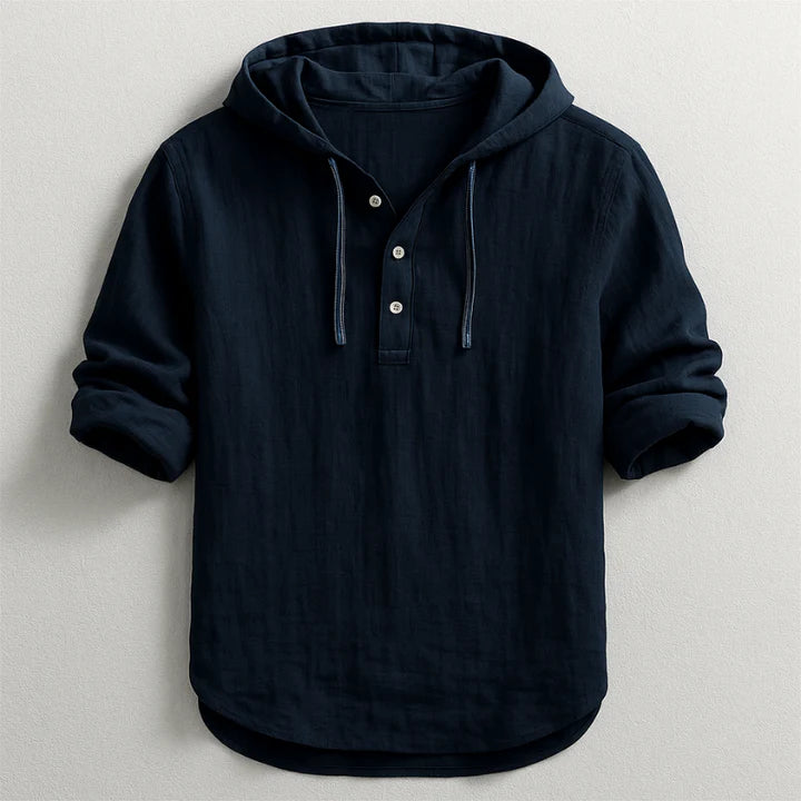 CAPUCCIO Linen & Cotton Hooded Shirt