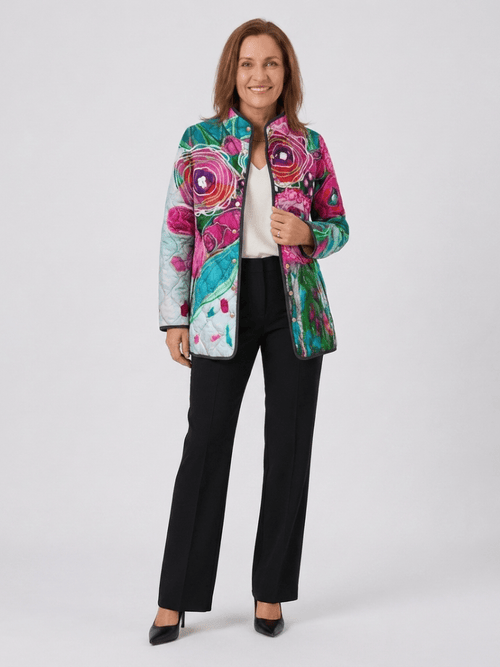 Chaqueta Acolchada Acuarela Floral - LOVRA DESIGN