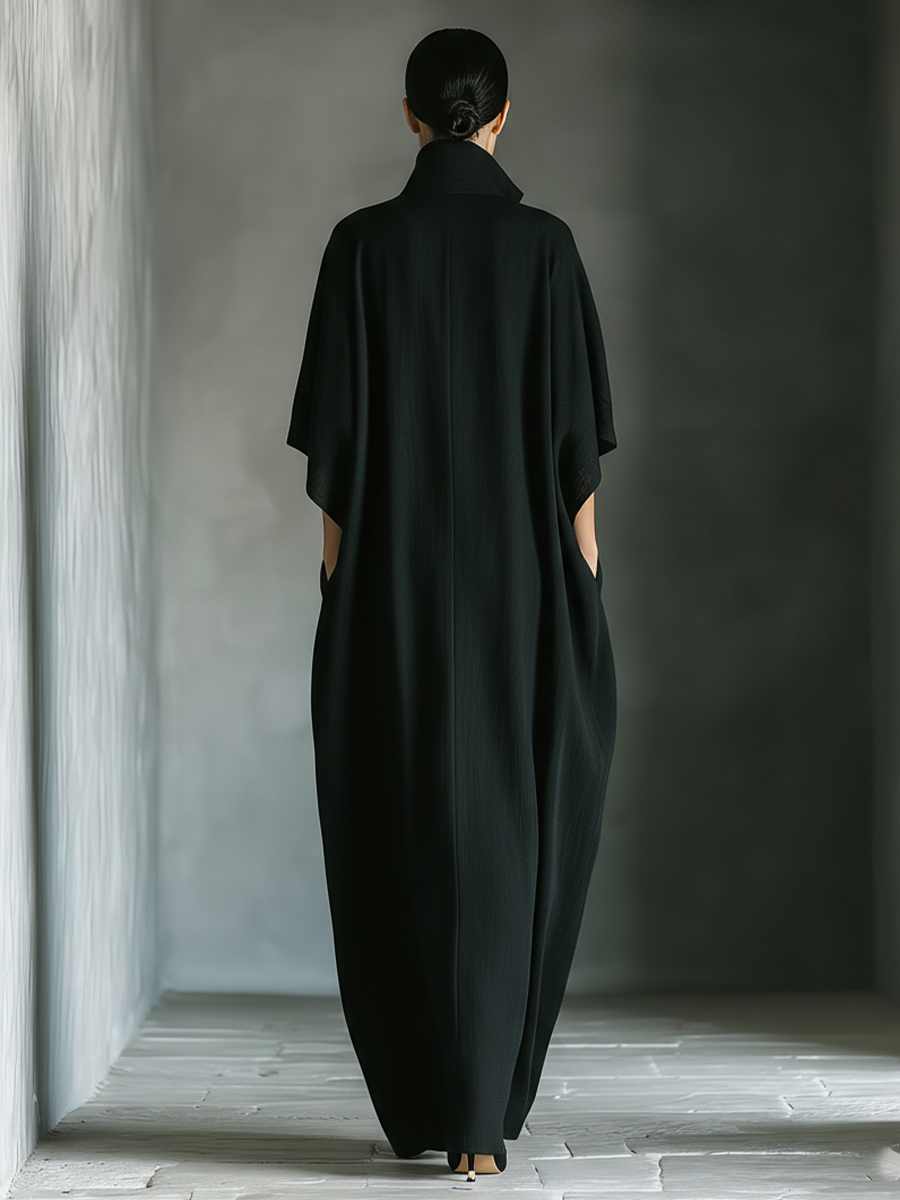 Vestido Maxi Kimono de Mezcla de Algodón
