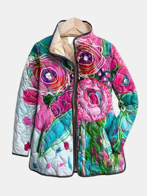 Chaqueta Acolchada Acuarela Floral - LOVRA DESIGN