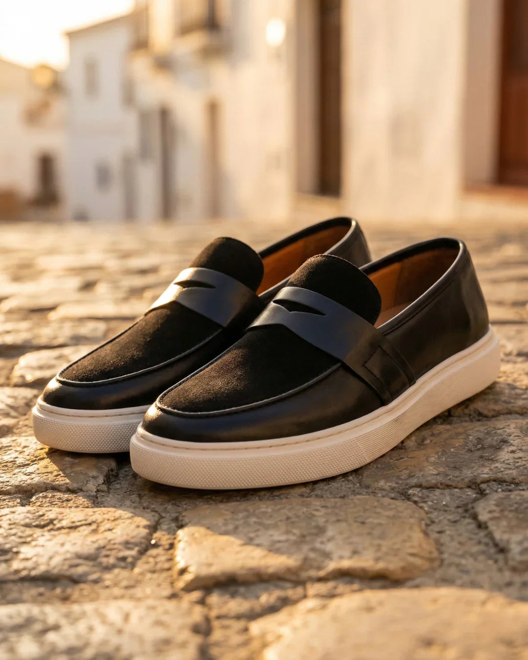 Mocasín AUGUSTO Piel y Ante Estilo Náutico