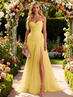 Ariadna | Long Party Dress with Draping and Side Slit