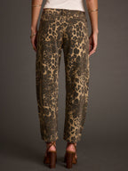 Vaqueros Retro Western con Estampado Leopardo Corte Barril