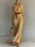 Vestido largo maxi con botones Amelia