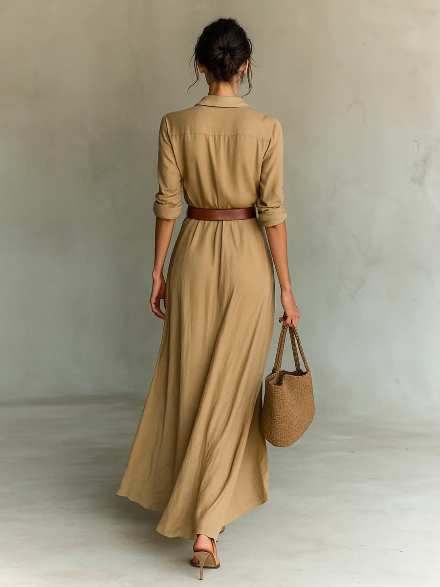 Vestido largo maxi con botones Amelia