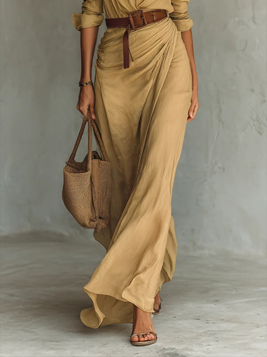 Vestido largo maxi con botones Amelia