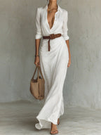 Vestido largo maxi con botones Amelia