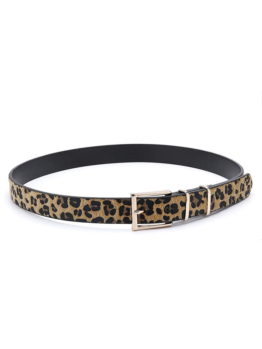 Cinturón de pelo estampado de leopardo