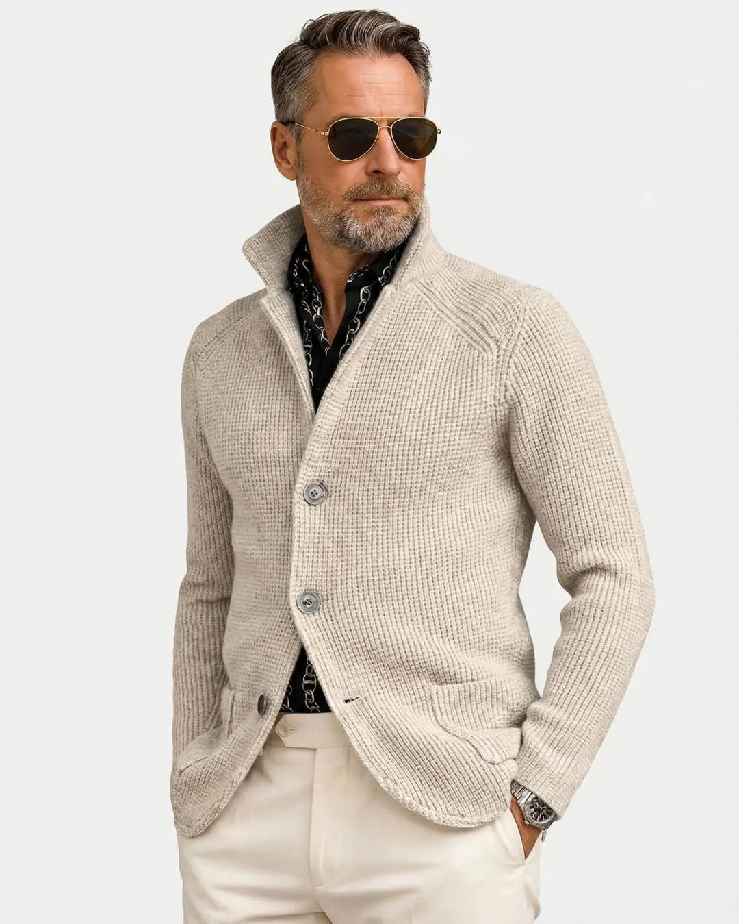 Chaqueta de punto gofrado Gianluigi - LOVRA DESIGN