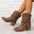 Botines Cowboy Western Vintage con Flecos