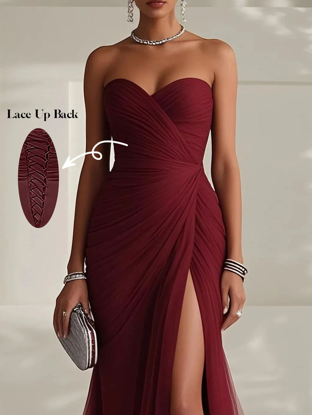 Ariadna | Long Party Dress with Draping and Side Slit