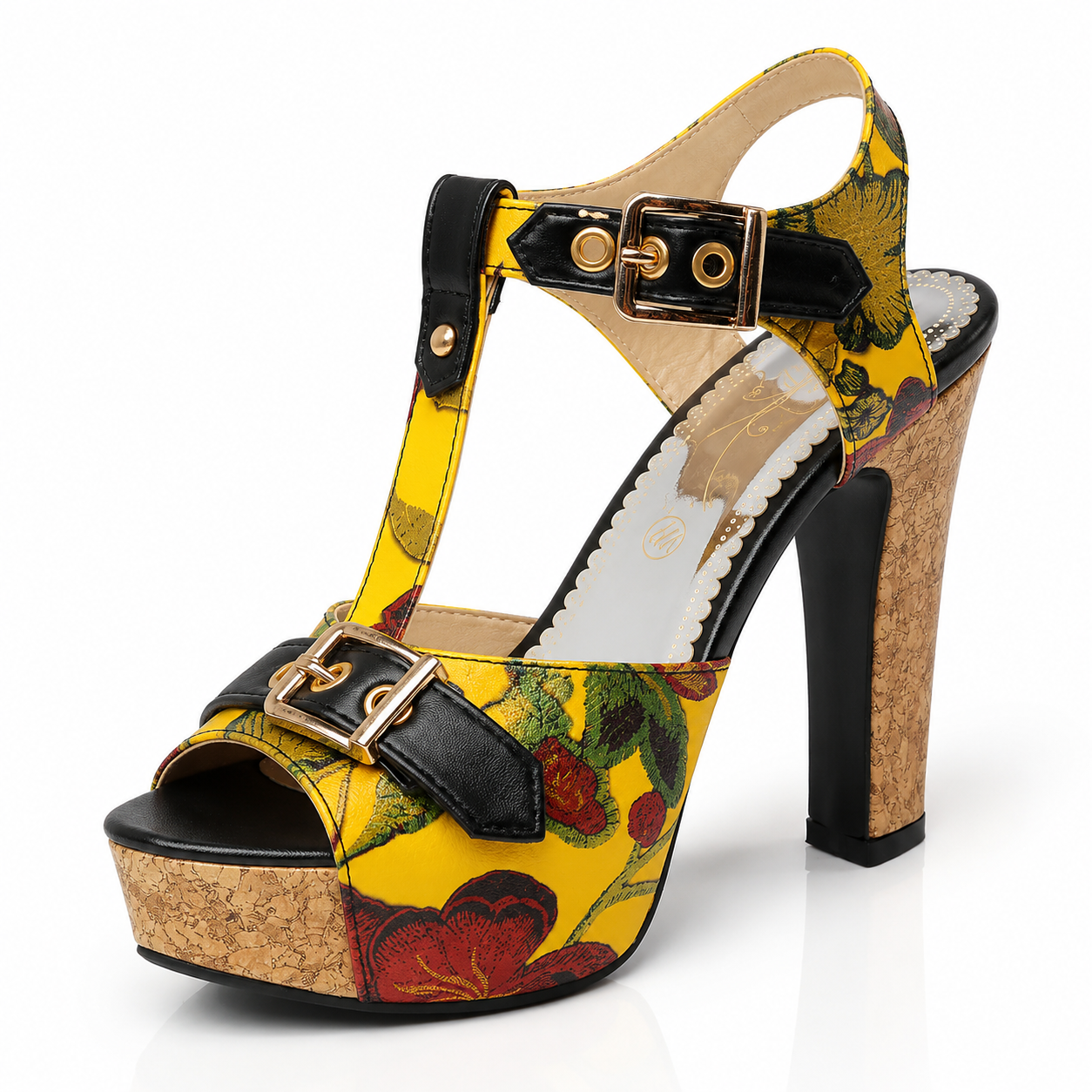 Sandalias Annalise Bloom Tacón floral con plataforma