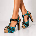 Sandalias Annalise Bloom Tacón floral con plataforma