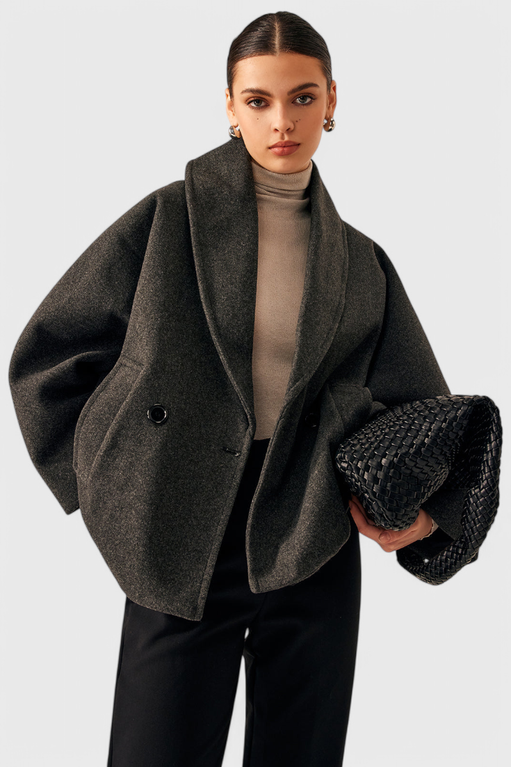 Helena Oversized Tweed Coat with Relaxed Silhouette