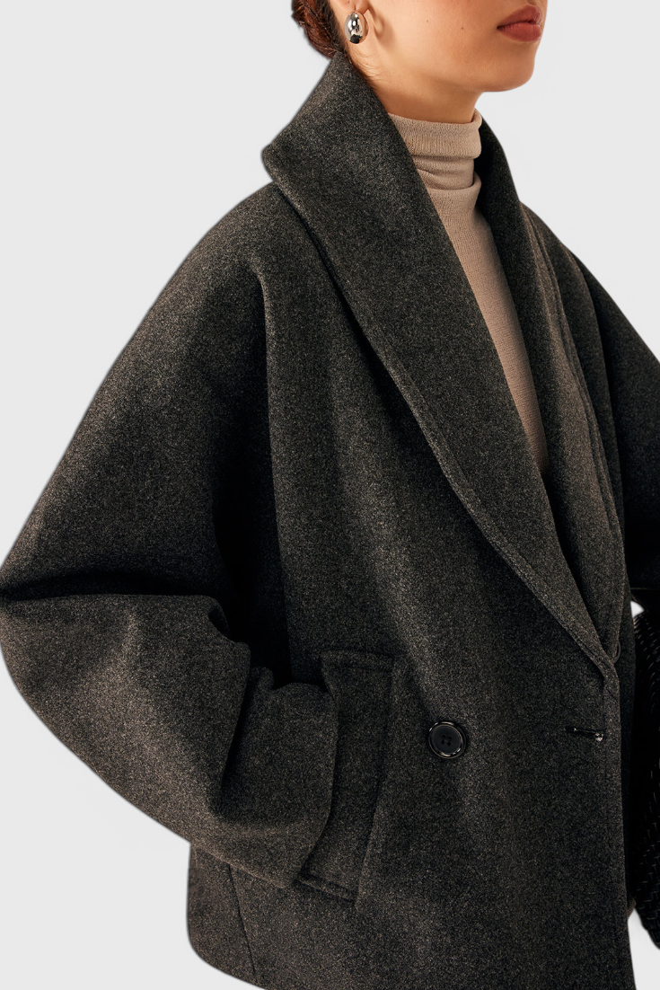 Helena Oversized Tweed Coat with Relaxed Silhouette
