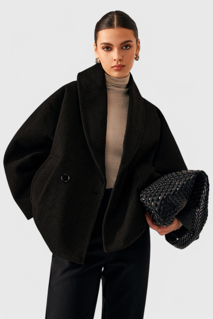 Helena Oversized Tweed Coat with Relaxed Silhouette
