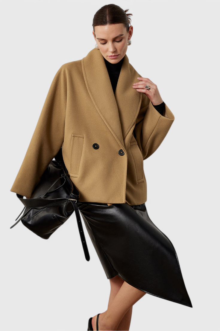 Helena Oversized Tweed Coat with Relaxed Silhouette