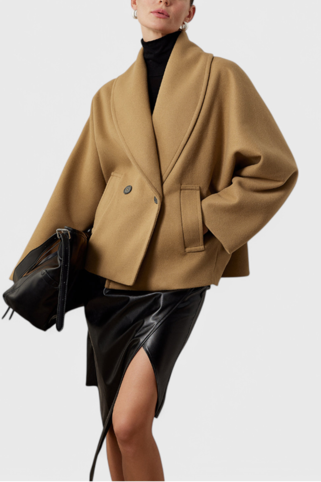 Helena Oversized Tweed Coat with Relaxed Silhouette
