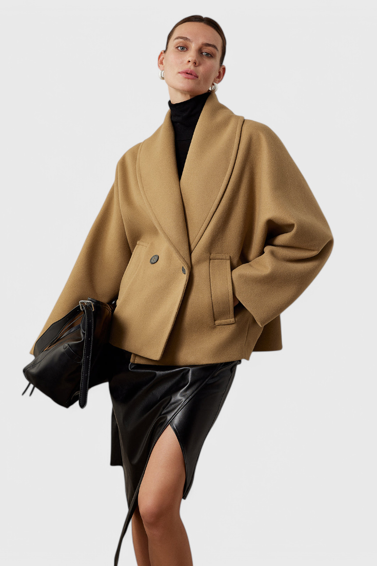 Helena Oversized Tweed Coat with Relaxed Silhouette