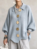 Cárdigan de Punto Oversize con Botones Metálicos