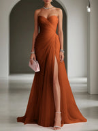 Ariadna | Long Party Dress with Draping and Side Slit