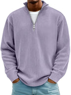 Jersey de cuello con cremallera y canalé