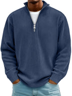Jersey de cuello con cremallera y canalé