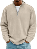 Jersey de cuello con cremallera y canalé