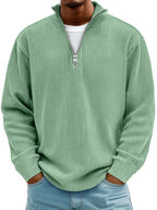 Jersey de cuello con cremallera y canalé