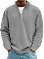 Jersey de cuello con cremallera y canalé