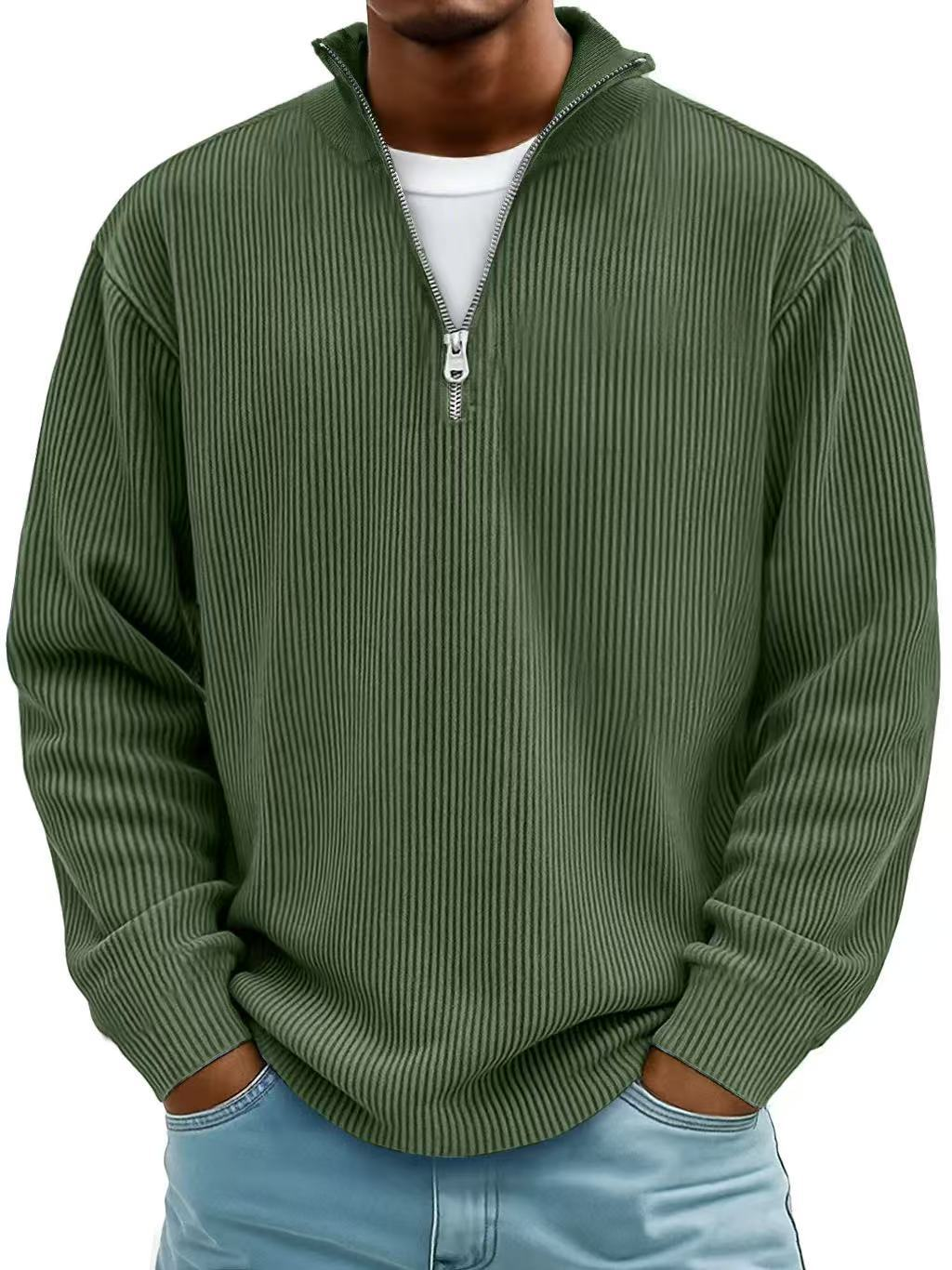 Jersey de cuello con cremallera y canalé