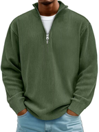 Jersey de cuello con cremallera y canalé