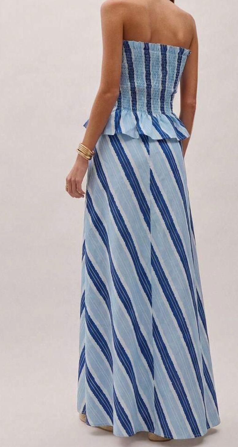 Conjunto maxi  Volea de dos piezas con estampado de rayas