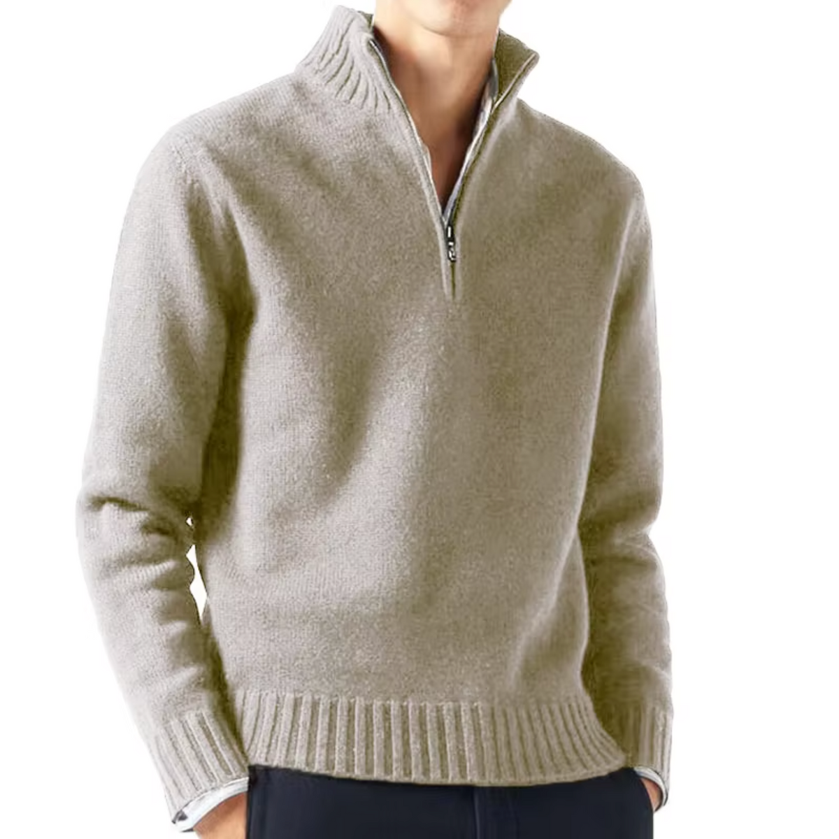 Maglione in lana a collo alto con zip