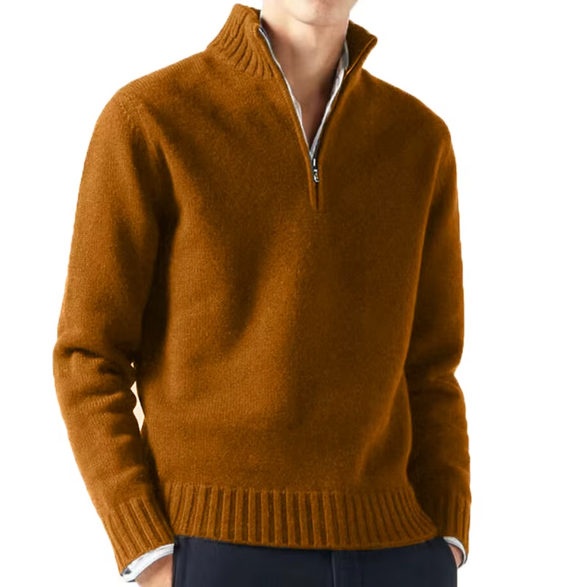 Maglione in lana a collo alto con zip