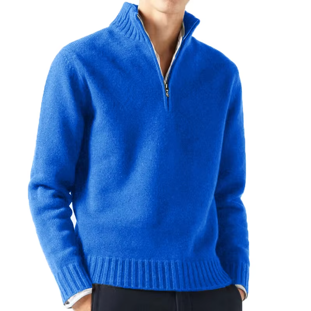 Maglione in lana a collo alto con zip
