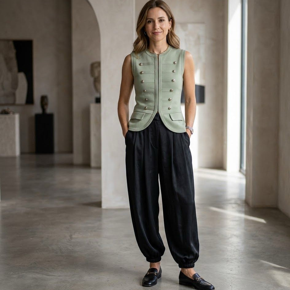 Chaleco Verde Military Chic