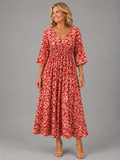 Vestido midi fluido estampado