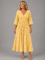 Vestido midi fluido estampado