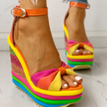 Luna Ankle-Wrap Wedge Sandals