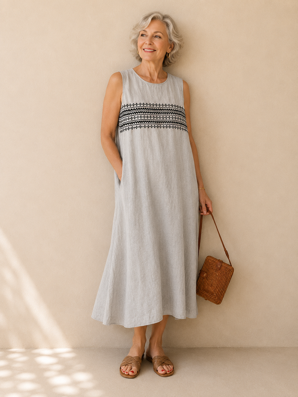 Vestido Midi Bordado Évora