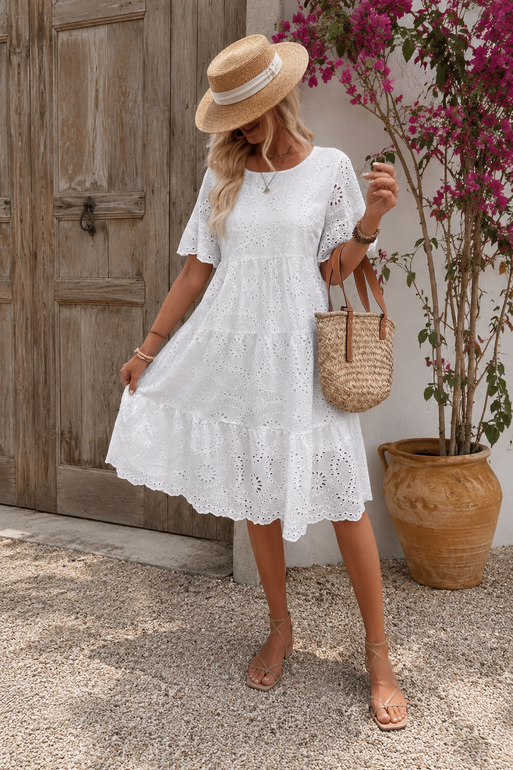 Vestido Amélie de Algodón Bordado