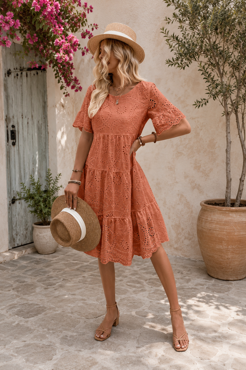 Amélie Embroidered Cotton Dress